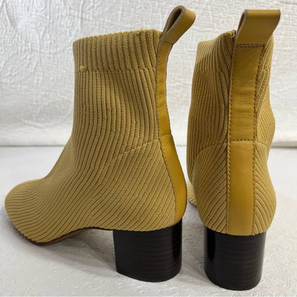 Everlane The Glove Boot Size 7 Yellow Ankle Ribbed Fabric Uppers 2 in Block Heel - Picture 6 of 16